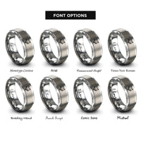 font options for inside engraving on gray red fox rings