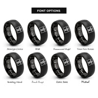 font options for inside engraving on black redeemer stamp rings