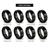 font options for inside engraving on black redeemer stamp rings