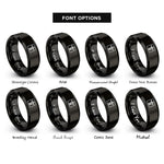 font options for inside engraving on black redeemer stamp rings