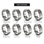 font options for inside engraving on silver redeemer stamp rings