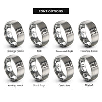 font options for inside engraving on silver redeemer stamp rings