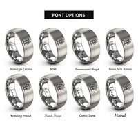 font options for inside engraving on grey redwood grove rings