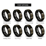 font options for inside engraving on gunmetal & black redwood grove rings