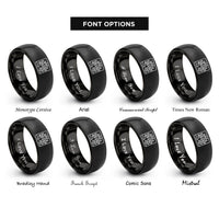 font options for inside engraving on black reef contours rings