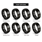 font options for inside engraving on black reef contours rings