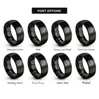 font options for inside engraving on black reef contours rings