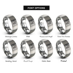 font options for inside engraving on silver reef contours rings