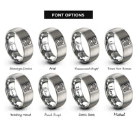 font options for inside engraving on silver reef contours rings