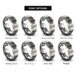 font options for inside engraving on silver reef contours rings