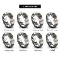 font options for inside engraving on silver reef contours rings