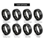 font options for inside engraving on black reef square knot rings