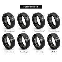 font options for inside engraving on black reef square knot rings