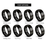 font options for inside engraving on black reef square knot rings