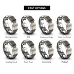 font options for inside engraving on grey reef square knot rings
