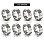 font options for inside engraving on gray reefed sail rings