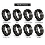 font options for inside engraving on black reel recorder rings