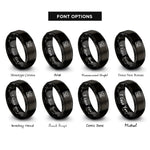 font options for inside engraving on black reel recorder rings