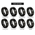 font options for inside engraving on black reel recorder rings