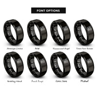 font options for inside engraving on black reel recorder rings