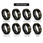 font options for inside engraving on gunmetal & black reel recorder rings