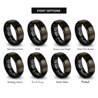 font options for inside engraving on gunmetal & black reel recorder rings