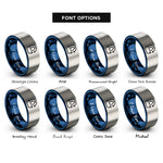 font options for inside engraving on blue & gray refill reuse icon rings