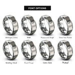font options for inside engraving on gray refill reuse icon rings