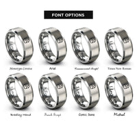 font options for inside engraving on gray refill reuse icon rings