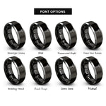 font options for inside engraving on black & gray reflex hammer rings