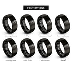 font options for inside engraving on black reflex hammer rings