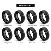 font options for inside engraving on black reflex hammer rings