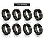 font options for inside engraving on black reflex hammer rings