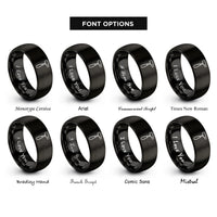 font options for inside engraving on black reflex hammer rings
