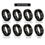 font options for inside engraving on black reflex hammer rings