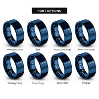 font options for inside engraving on blue reflex hammer rings