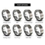 font options for inside engraving on grey reflex hammer rings