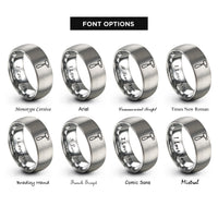 font options for inside engraving on grey reflex hammer rings