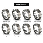 font options for inside engraving on gray reflex hammer rings
