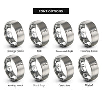 font options for inside engraving on gray reflex hammer rings