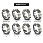 font options for inside engraving on silver reflex hammer rings