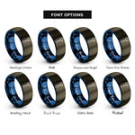 font options for inside engraving on gunmetal & blue reflex hammer rings