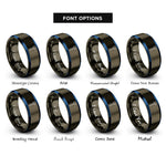 font options for inside engraving on gunmetal & blue reflex hammer rings