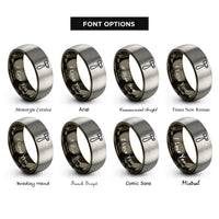 font options for inside engraving on gunmetal & grey reflex hammer rings