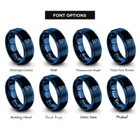 font options for inside engraving on blue reflux setup rings
