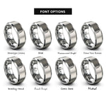 font options for inside engraving on silver reflux setup rings