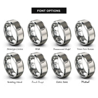 font options for inside engraving on silver reflux setup rings
