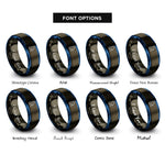 font options for inside engraving on gunmetal & blue reflux setup rings
