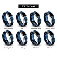 font options for inside engraving on blue & grey reformer rings