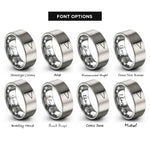 font options for inside engraving on gray regatta pennant rope rings